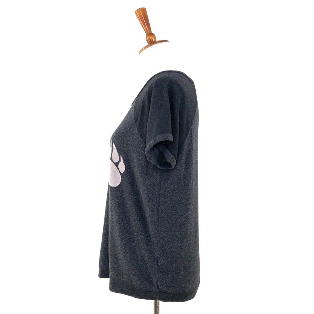 Wildfox Grey Paw Print Short Sleeve Sweater - Picture 3 of 7